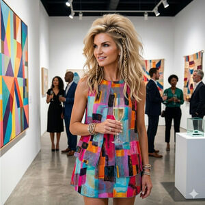 Radzoli Tunic dress SM  Abstract Art To Wear Desert Festival dopamine